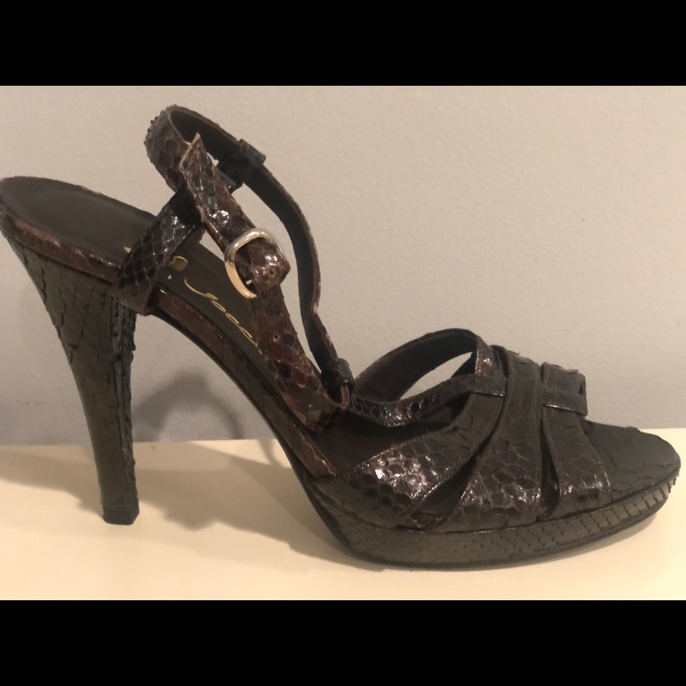 Goccia Italian Handcrafted Snakeskin Strappy Heels